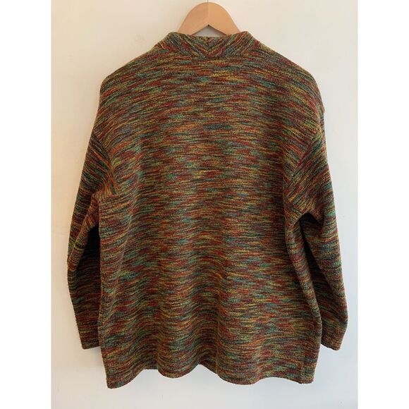 VTG Easy Spirit Rainbow Knit Cardigan Sweater 1X Cottage Core Metal Button Lined - Picture 6 of 13